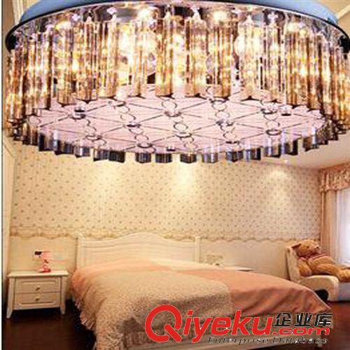 厂家直销现代简约LED水晶灯客厅灯吸顶灯圆形大气创意卧室灯具