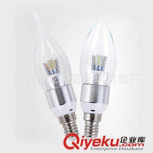 LED贴片蜡烛灯 LED透明尖泡/拉尾灯泡 水晶灯专用 E14螺口 3W/5W