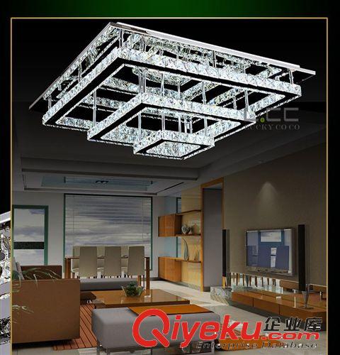现代简约方形客厅灯水晶灯LED吸顶灯具大气卧室灯餐厅房间灯饰