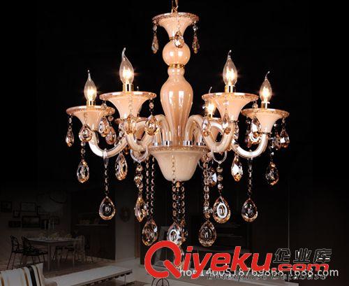 现代简约蜡烛水晶吊灯餐厅吊灯卧室客厅工程用欧式吊灯 一件代发