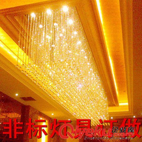 简约现代水晶帘长方形水晶灯餐厅大堂过道玄关灯具走廊方形灯