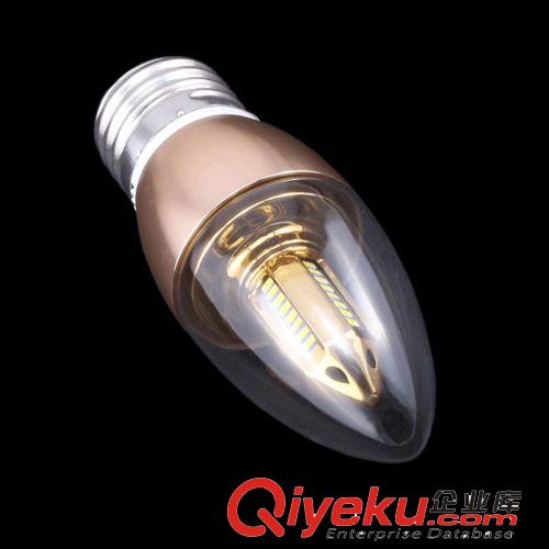 LED球泡 LED蜡烛灯 金色铝件高光LED蜡烛尖泡 古镇产LED球泡成品 4W