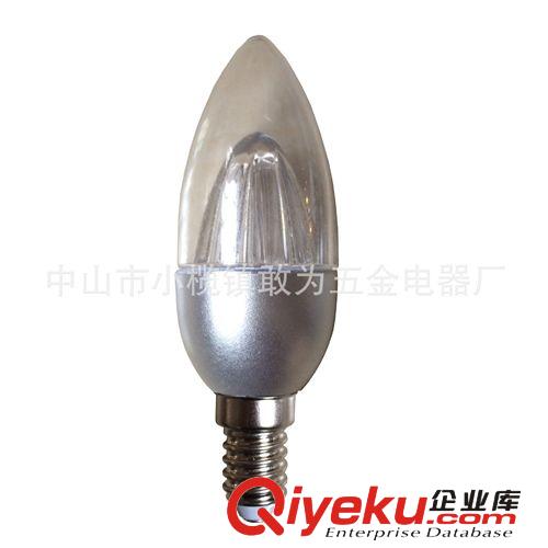 LED球泡 LED BLUBS 厂家直供 水晶灯专用银色透明led尖灯泡 银色透明LED尖灯泡拉尾