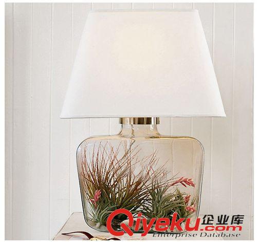 现代台灯 吉喜现代创意北欧宜家玻璃台灯 美式乡村卧室床头客厅玻璃台灯