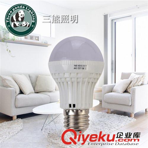 精品推荐 三熊照明厂家直销 新款高品质LED塑壳球泡灯 3W 5W 7W