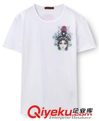 2014年新款京剧脸谱印花短袖圆领T恤衫厂家定做来图加工定制批发