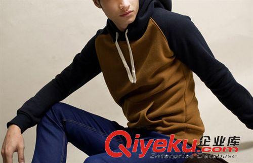 2014年新款韩版加厚抓绒长袖连帽袋鼠兜运动款卫衣厂家定制批发