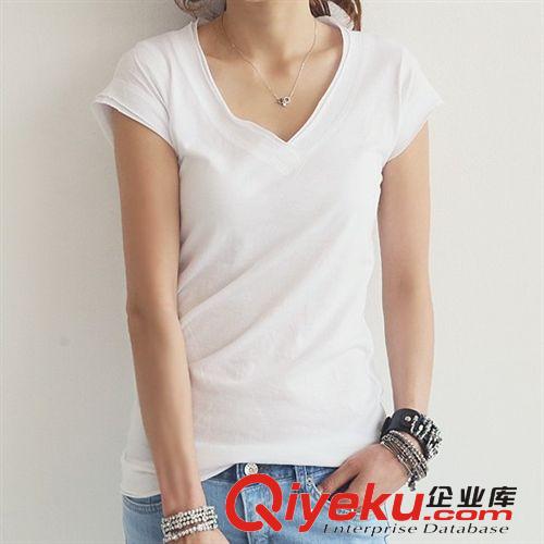 一件代发纯棉2014夏季夏装新款韩版修身短袖纯色T恤女装免费加盟