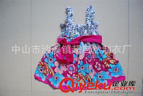 中山厂家定制夏装童裙、女童新款淑女吊带背心裙、梭织花色童裙。