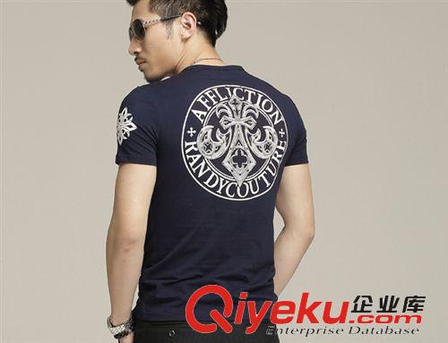 中山制衣厂定做2014春夏新款个性几何韩版印花男短袖T恤