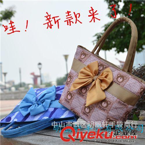 150新款泰国曼谷包棉布小包包绸锻蝴蝶结菱格布小包可爱手提包袋