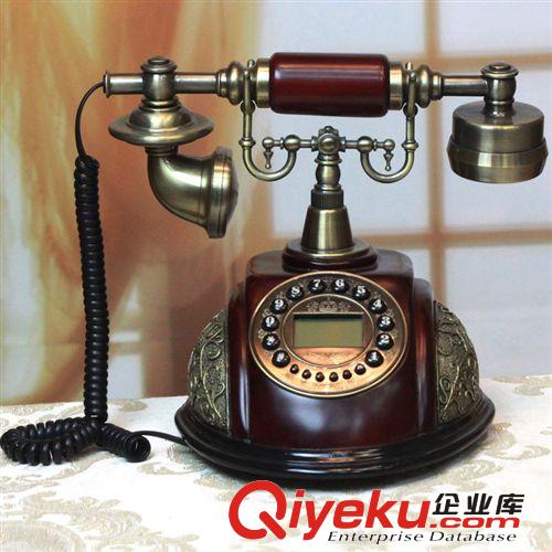 厂家直供树脂仿古电话机 仿实木电话 老式古典电话 家居摆件3108A