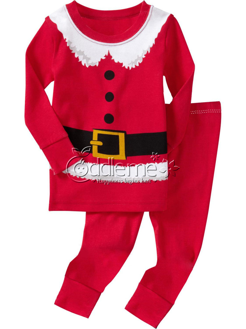新款圣诞节童装上市 精梳纯棉欧美男女童套装 儿童居家休闲套装