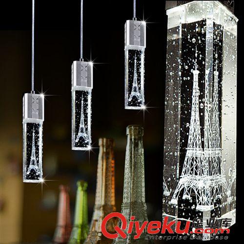 现代简约水晶餐吊灯三头LED吊灯节能餐厅灯个性创意灯饰灯具