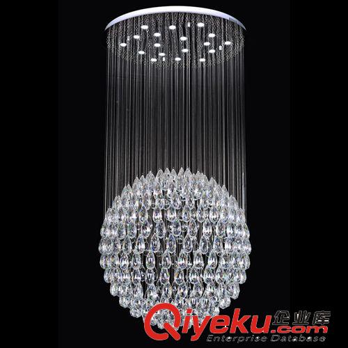 LED水晶吊灯 现代简约吊线灯创意圆球水晶灯具工程酒店别墅灯具