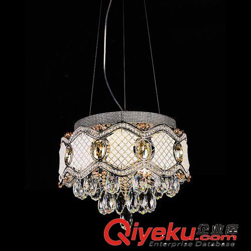 新款圆形LED餐厅水晶吊灯 现代简约LED餐吊灯餐厅水晶吊灯 6119-5