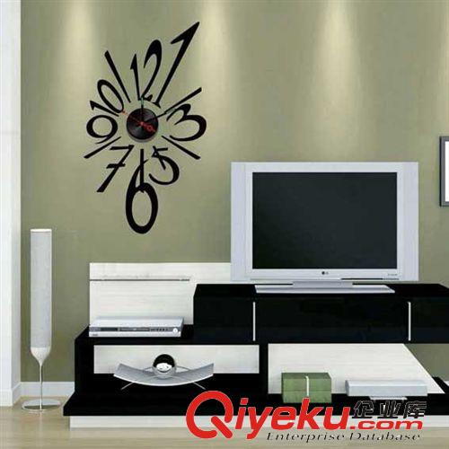 创意DIY挂钟 装饰时尚壁钟墙贴 异性 阿拉伯数字钟