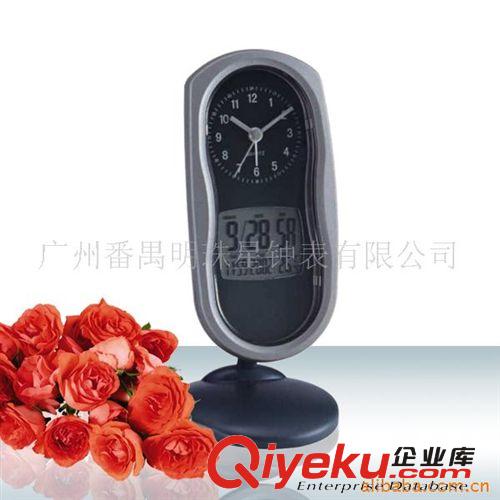 供应钟表塑料温湿度LCD电子台历闹钟G045