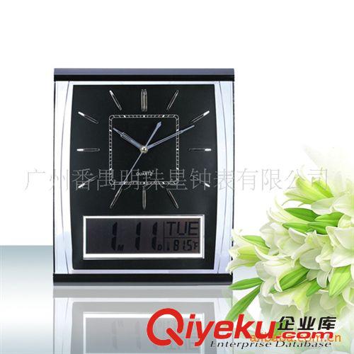 厂家供应长方形 LCD电子温湿度 数字钟 日历钟 石英钟