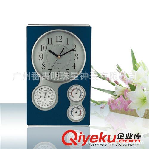 生产多功能温湿度钟 石英静音挂钟 气压钟 创意个性 塑料钟