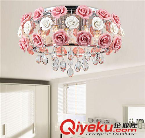 现代简约LED玫瑰花朵水晶灯玻璃吊灯餐厅灯饰卧室灯具 简约客厅灯