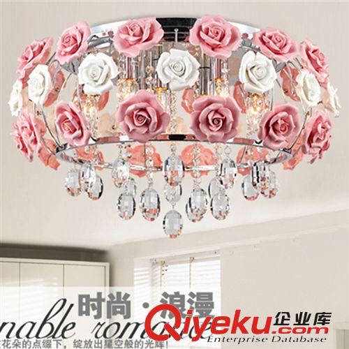 祺森现代LED玫瑰花朵水晶灯玻璃吊灯餐厅灯卧室灯具 简约客厅灯饰