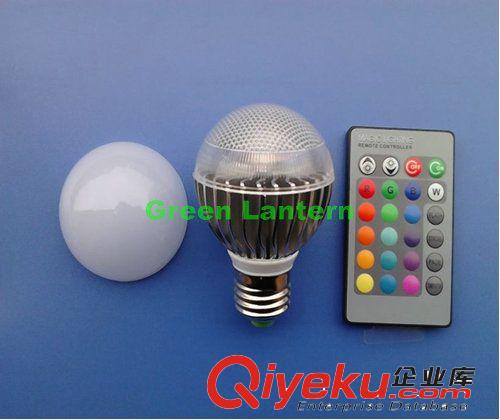 带控器led RGB球泡灯 3W E27 遥控球泡灯 全彩RGB LED球泡灯
