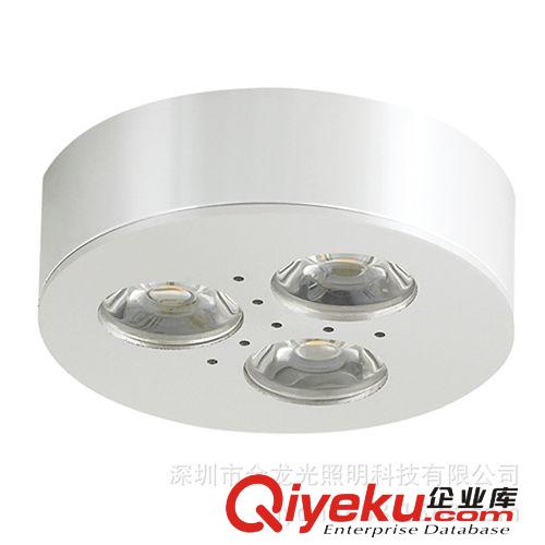 LED橱柜灯3W AC85-AC264V 暖白光 3W新款超薄圆形明装橱柜灯