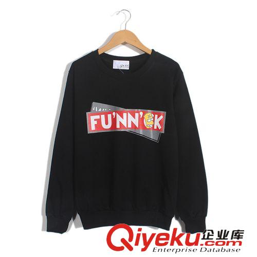 2014 韩国同款学院风FUNNCK字母拼接卡通印花长袖卫衣