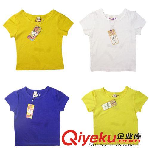 外贸原单op女童T恤 婴幼儿纯色短袖T恤 四色可选韩版休闲打底衫