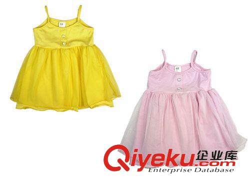 外贸原单出口褶裙氨纶/莱卡婴儿装(0-1岁)韩版黄色江苏童裙外贸