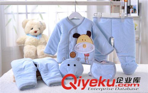 【满包邮】婴儿服饰新款婴儿/新生儿冬装棉服卡通宝宝棉衣五件套