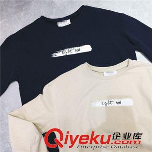 10月7号上新！ 韩国订单 脱漆效果字母印花加厚棉料长袖宽松休闲T恤衫