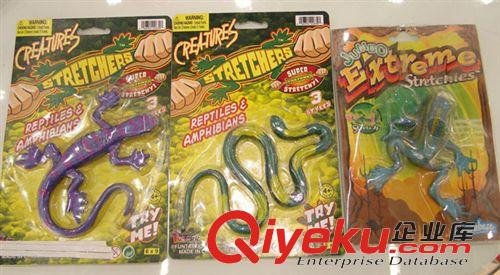 塑胶玩具 万圣节玩具拉伸蛇 蜥蜴 青蛙玩具