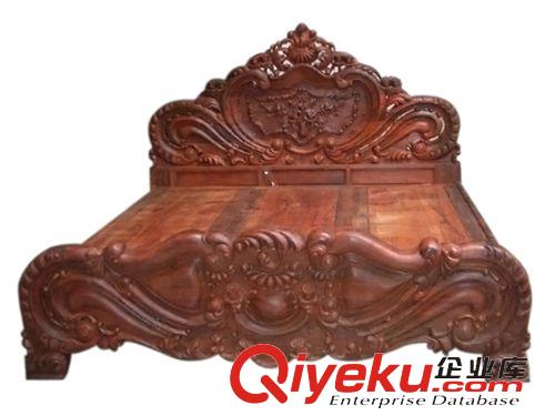 红木板材 红木家具 越南大红酸枝玫瑰大床  带黑金边和床头柜 2m*2.2m