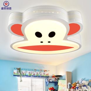 创意儿童灯 儿童房时尚创意卡通大嘴猴LED吸顶灯 书房卧室灯个性幼儿园灯具