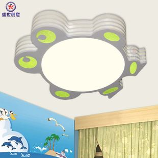 创意儿童灯 儿童卧室灯 创意卡通led绿色大眼青蛙儿童卧室灯男孩女孩房间灯