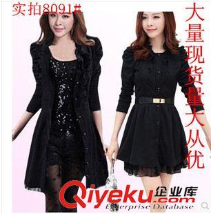 未分类 2014秋女装新款韩版大码连衣裙新款黑色蕾丝女裙秋装裙长袖外套
