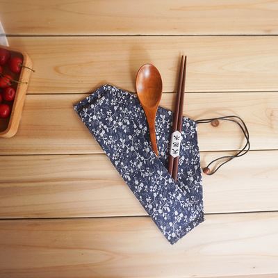棉帆布袋 工厂直供 勺子筷子纯棉布袋餐具袋和风勺筷袋日式风格便携餐具袋