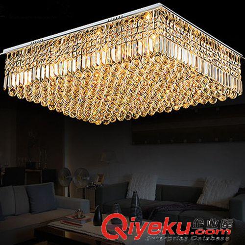 厂家批发  现代时尚水晶灯LED吸顶灯长方形客厅卧室餐厅灯具