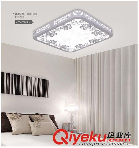 LED木艺吸顶灯长方形客厅灯卧室灯具简约大气现代时尚房间灯