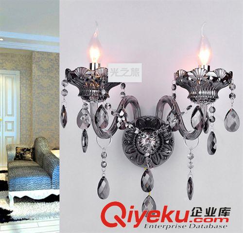 欧式水晶灯床头壁灯壁灯现代客厅家居壁灯饰创意蜡烛水晶壁灯