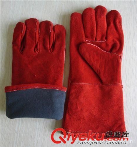 供应电焊手套，牛二层皮，14/16寸全里焊工手套，劳保手套