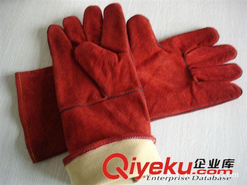 供应电焊手套，牛二层皮，14/16寸全里焊工手套，劳保手套