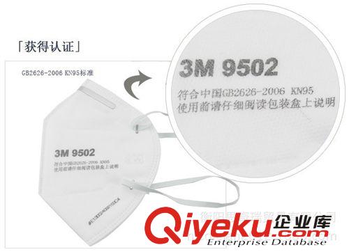 3M KN95 防尘防雾霾PM2.5 头带式 可折叠 双片装 9502防护口罩