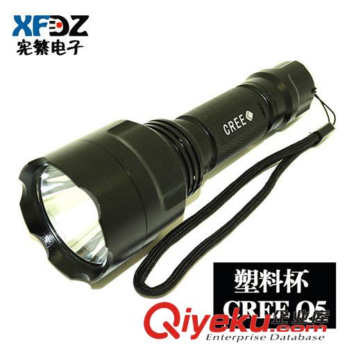 厂家直销zpCREE Q5 C8强光手电筒5W5档户外自行车骑行强光手电