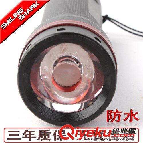 混批 1W LED 铝合金 强光手电筒 户外防水 家用经典款 红光圈7037