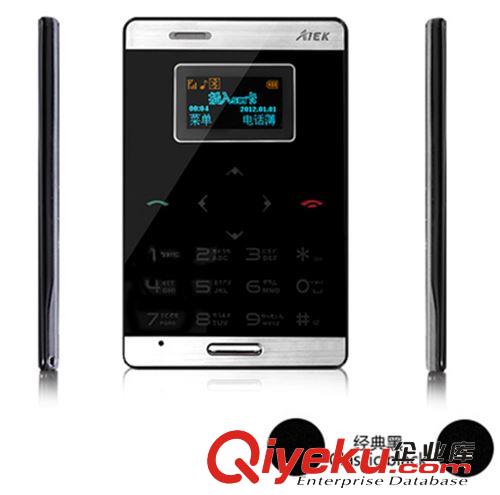 AIEK 艾尔酷M3 新款个性触控迷你超薄卡片机超小MP3音乐卡片手机
