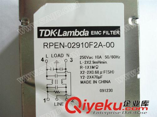 压电晶体、频率元件 TDK-Lambda电源滤波器RPEN-02910F2A-00, RPEN-04808F2A-00A