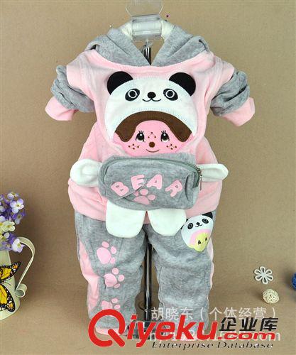 特价区 婴幼儿服装 2013天鹅绒蒙奇奇加大码宝宝衣服 两面穿童套装602